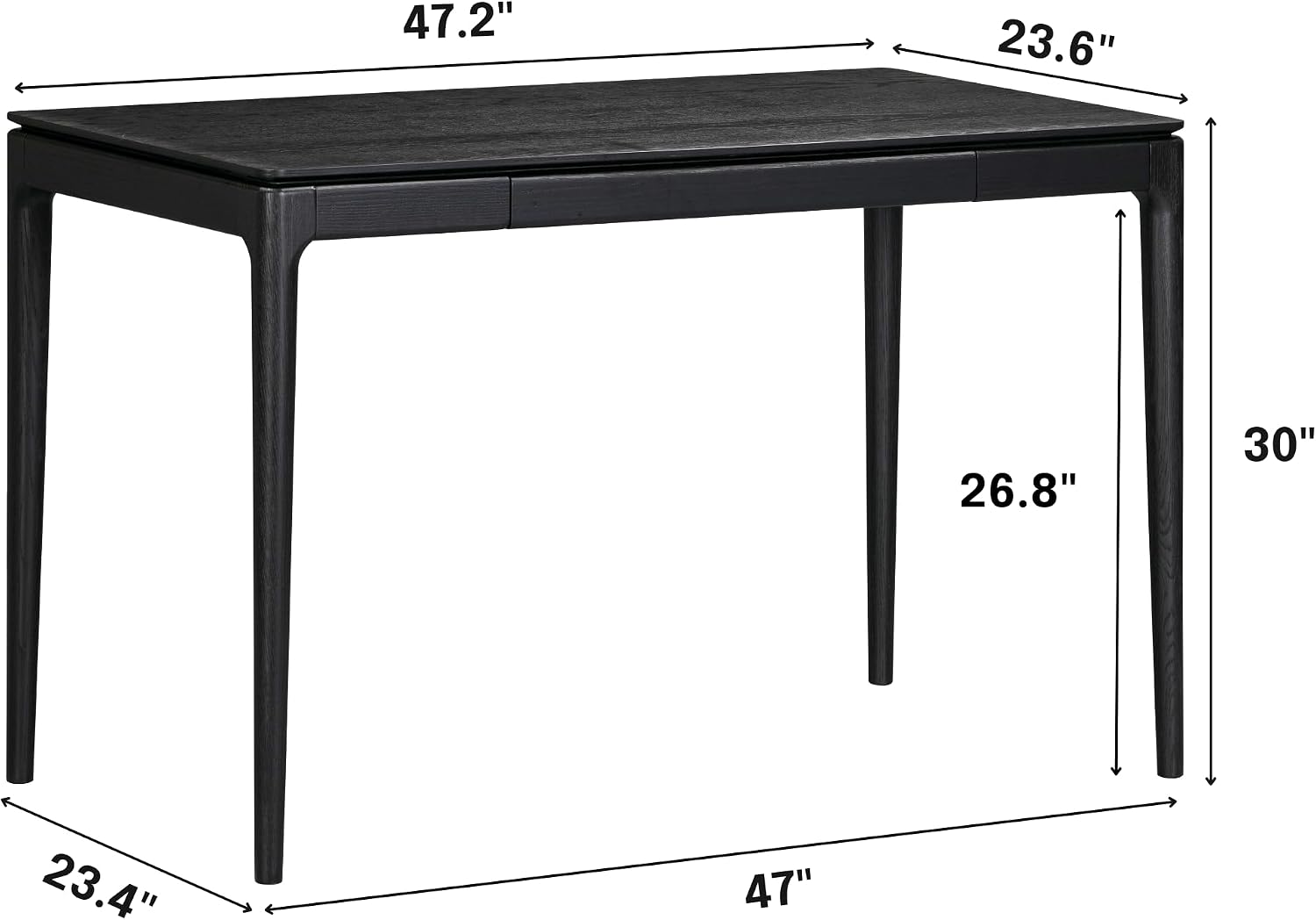 Burnt Black Wooden Desk with Drawer