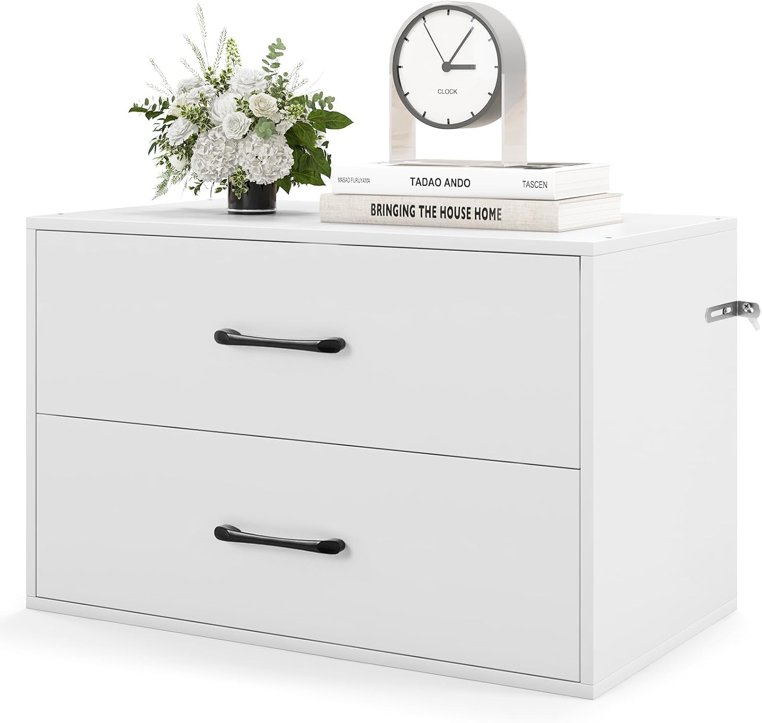 24" White Stackable 2-Drawer Compact Storage Dresser