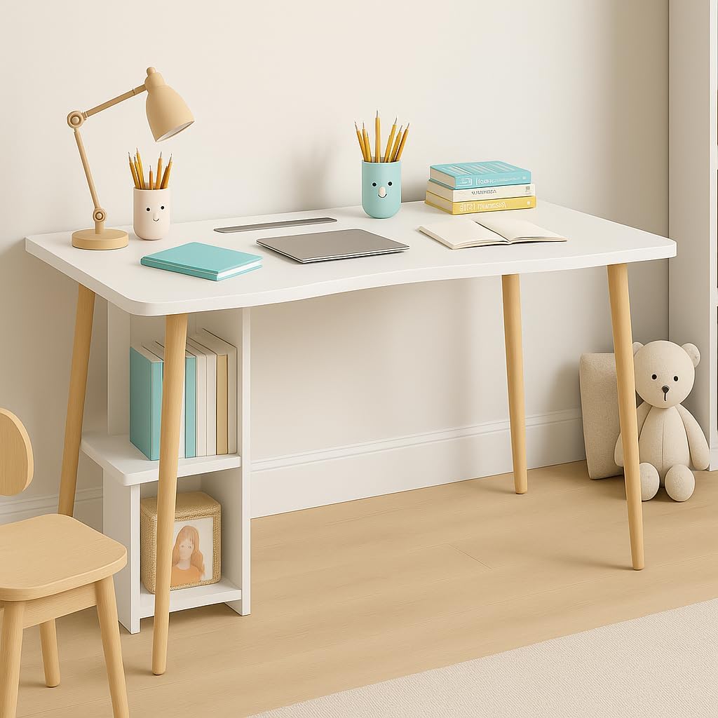 White Modern Wooden Computer Desk