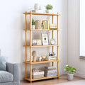 Oak Beech Wood 5-Tier Open Bookshelf