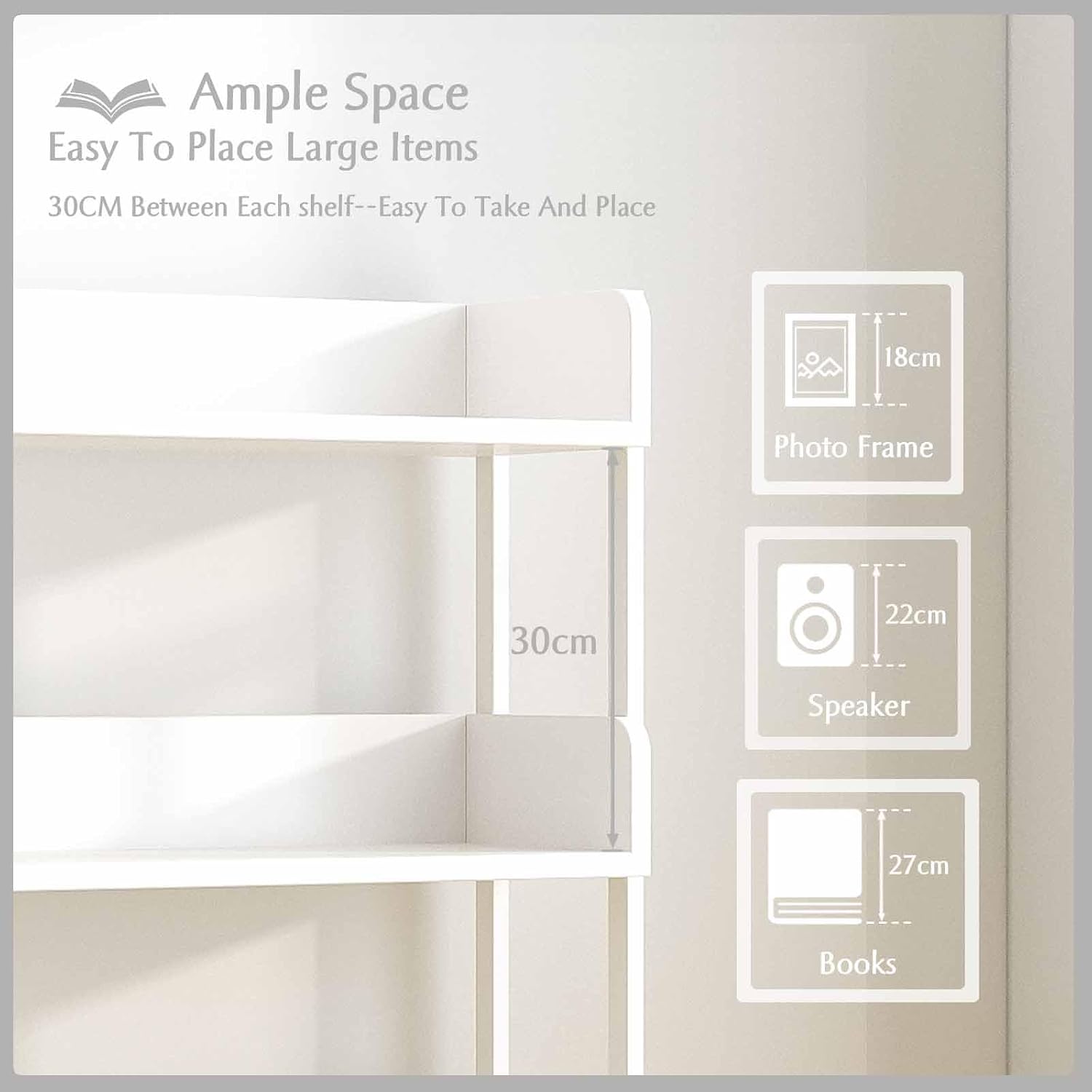 Metal Frame 4-Tier Open Storage Shelf