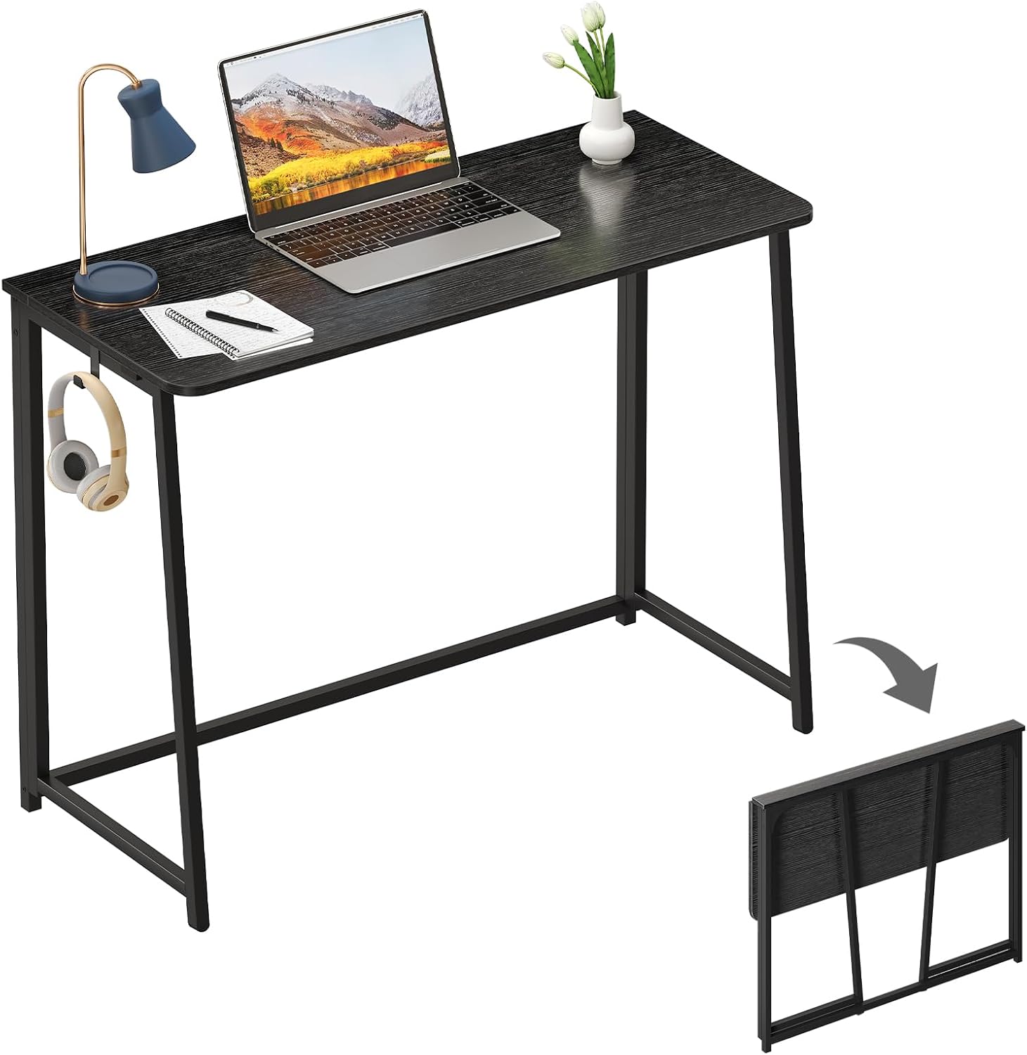 Black Foldable Space Saving Desk