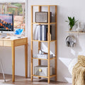 Natural Farmhouse 5-Tier Narrow Bookshelf
