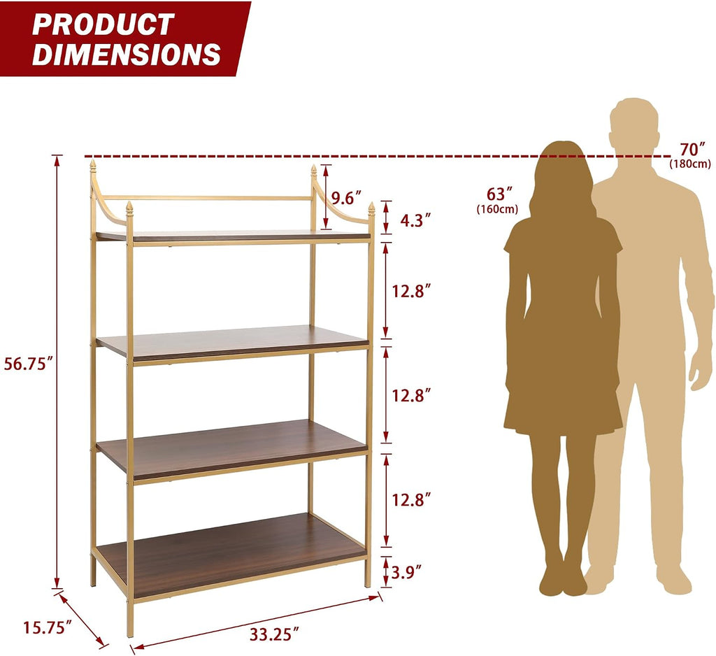 Metal Frame 4-Tier Open Storage Shelf