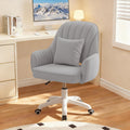 Grey Velvet Adjustable Swivel Vanity Chair