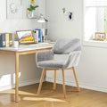 Gray Mid Century Armless Vanity Desk Chair