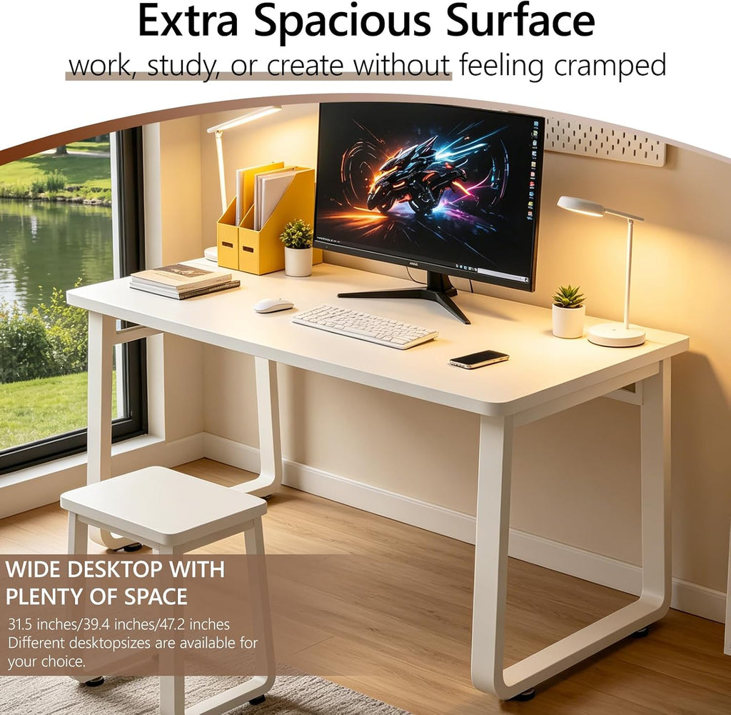 Wood Metal Frame Simple Computer Desk