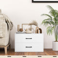 White Stackable 2-Drawer Wood Storage Chest