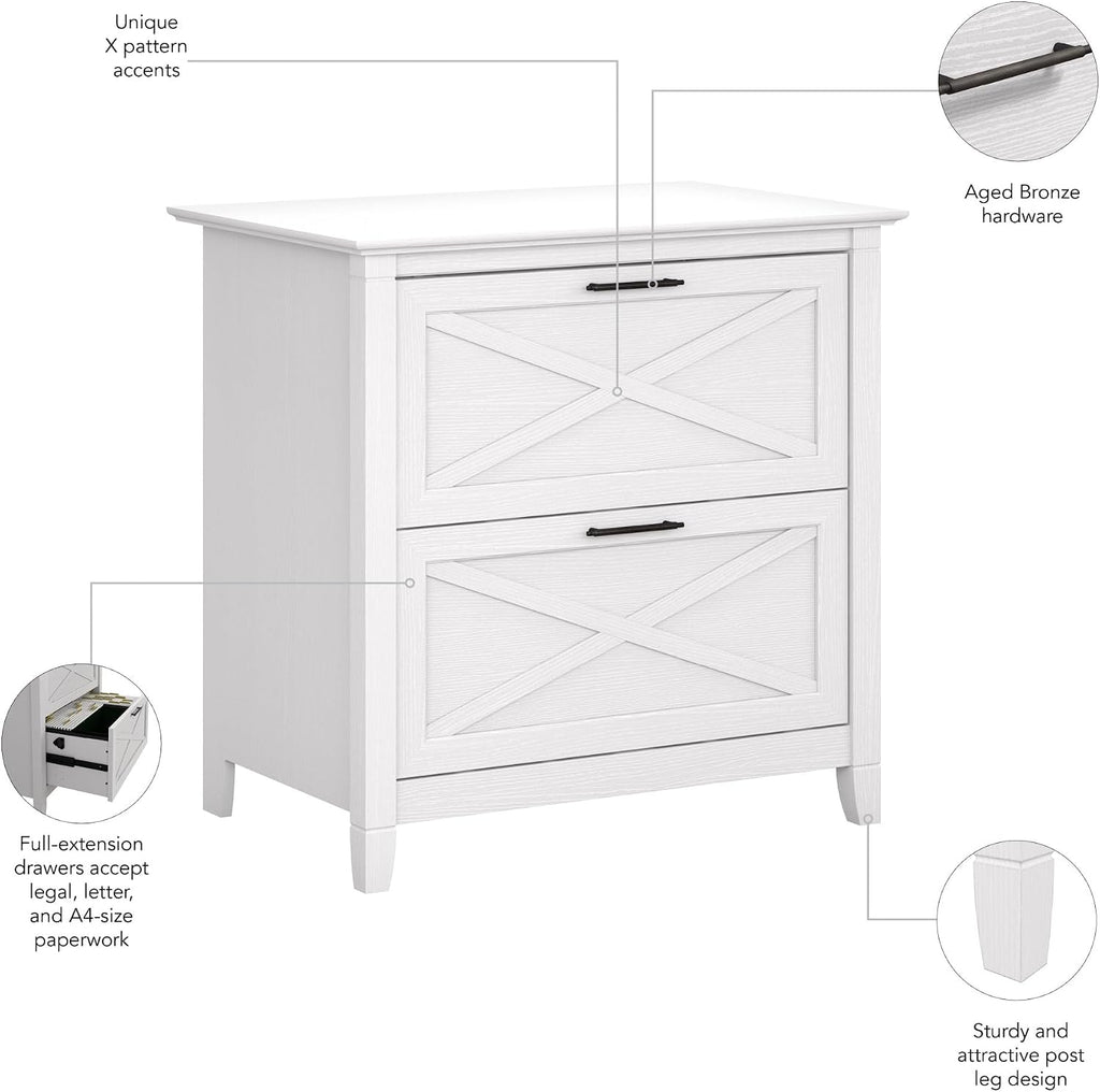 Pure White Oak Key West 2-Drawer Lateral File Cabinet