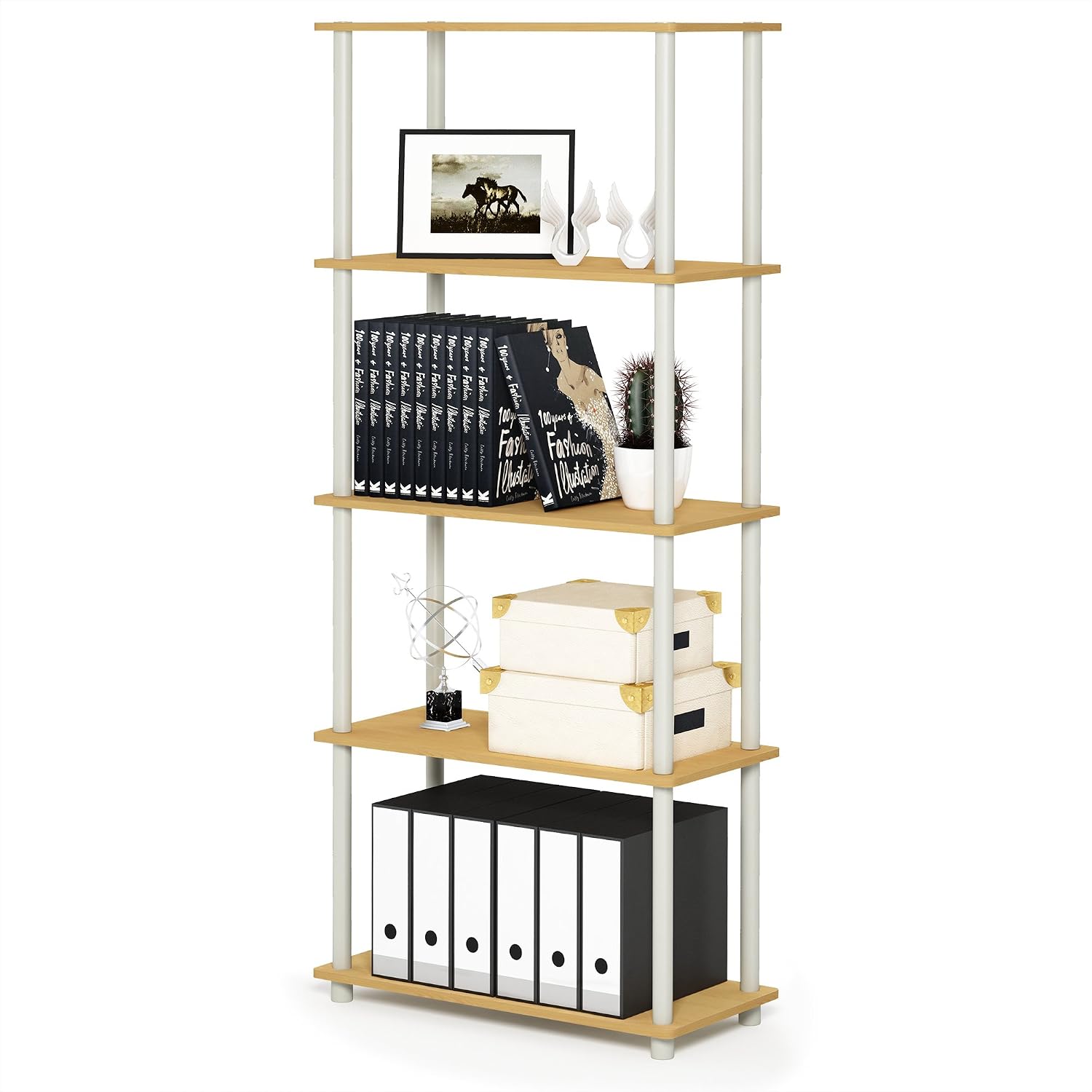 Beech 5-Tier Corner Storage Shelf