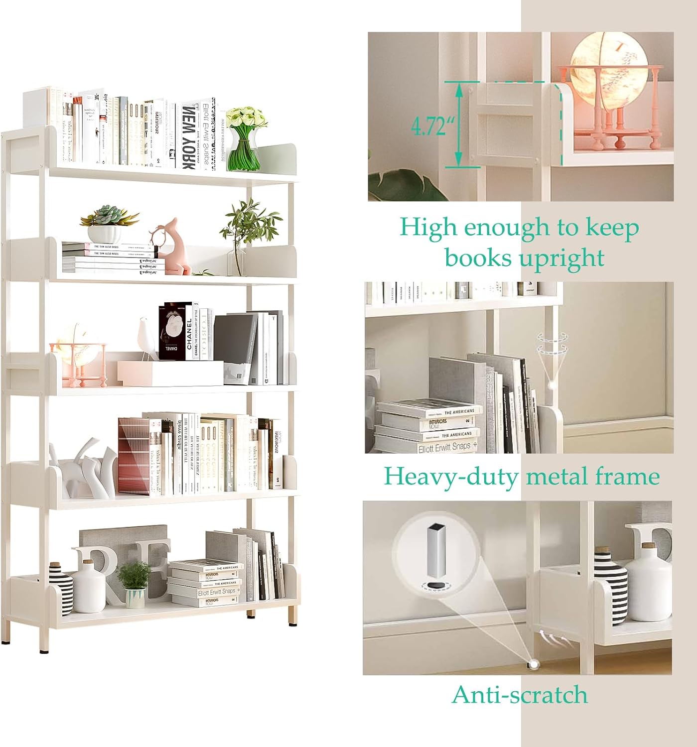 Metal Frame 4-Tier Open Storage Shelf