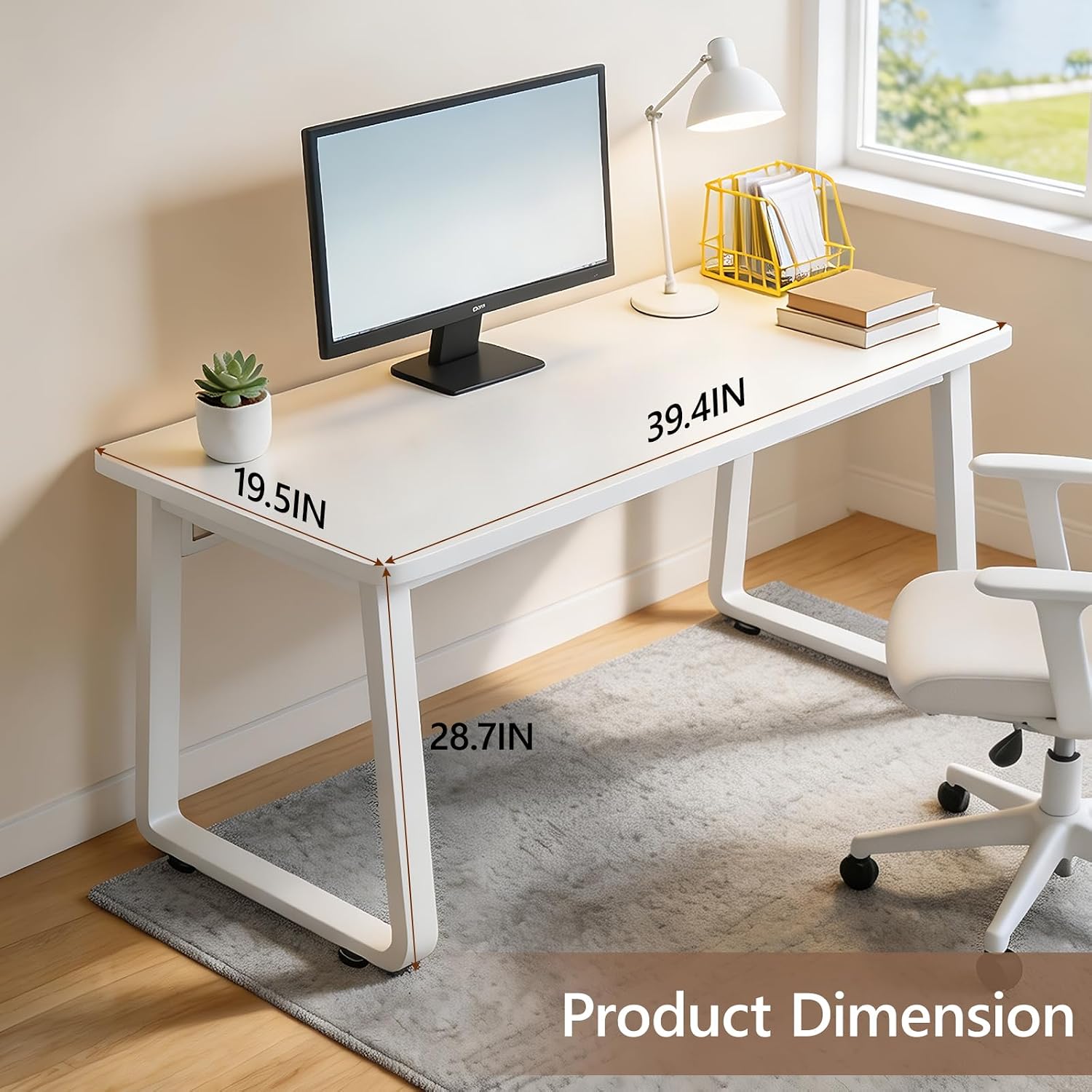 Wood Metal Frame Simple Computer Desk