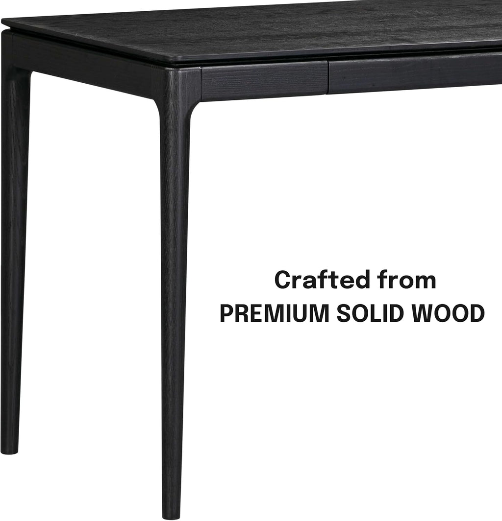 Burnt Black Wooden Desk with Drawer