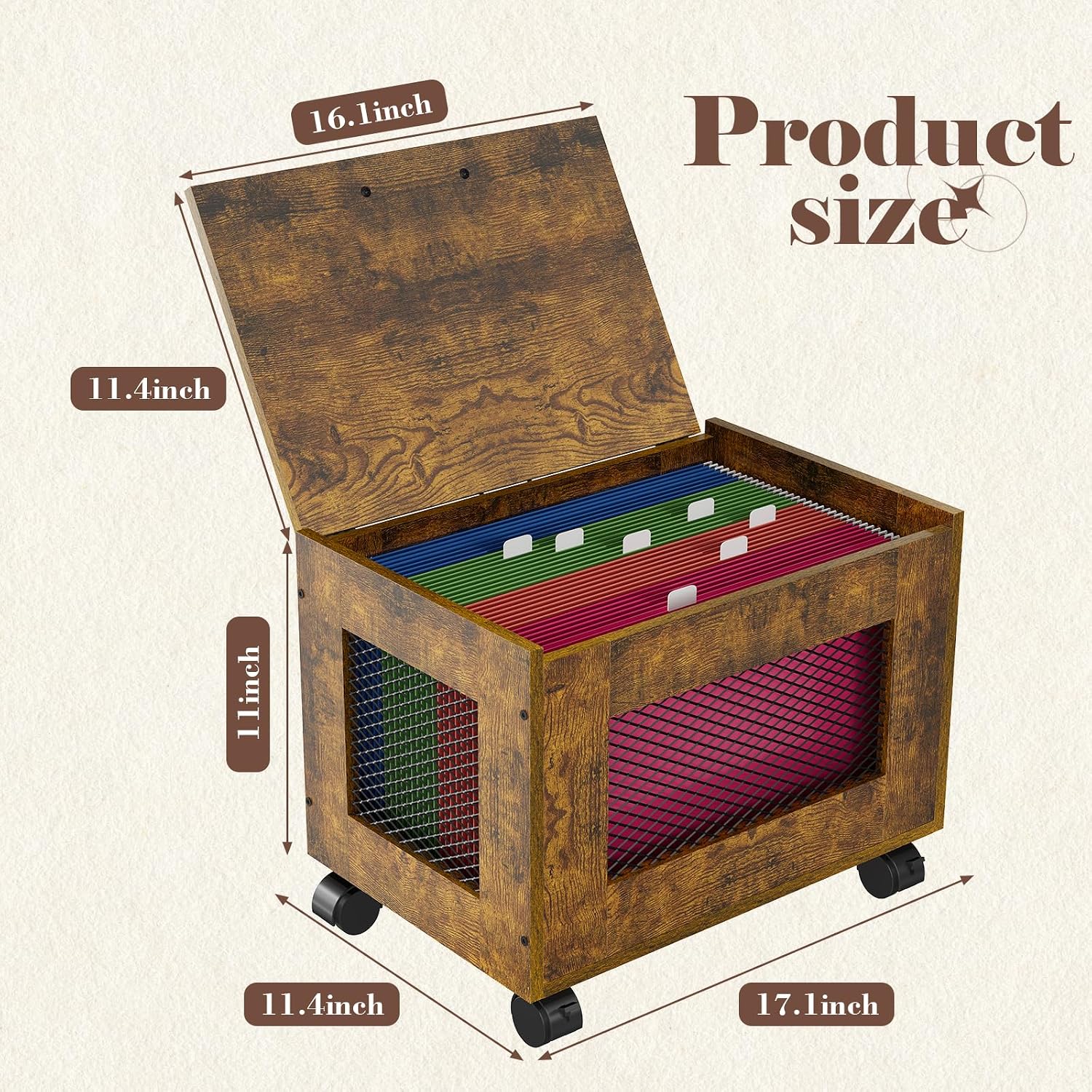 Rolling Under Desk Mobile File Storage Cart