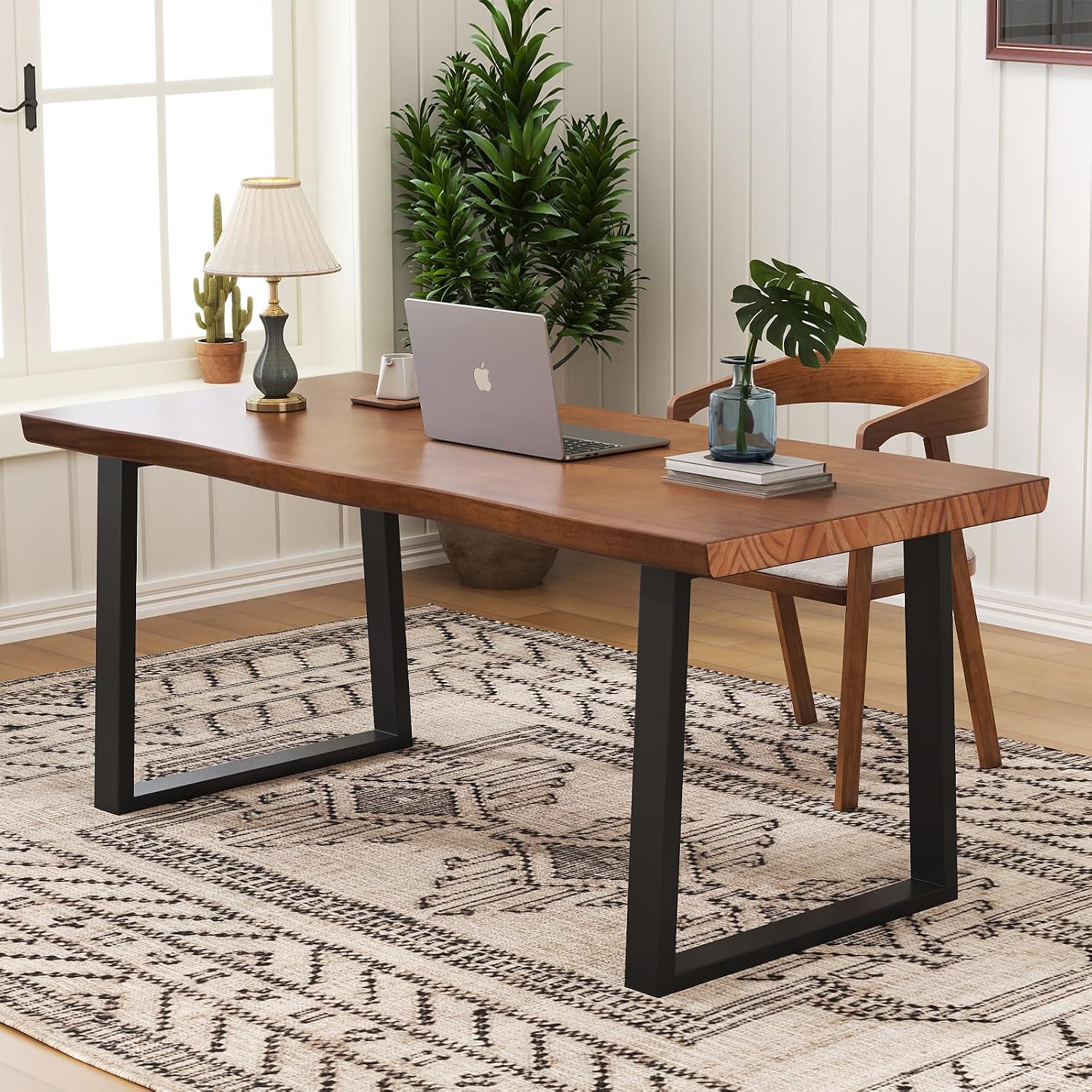 Rustic Live Edge Solid Wood Desk