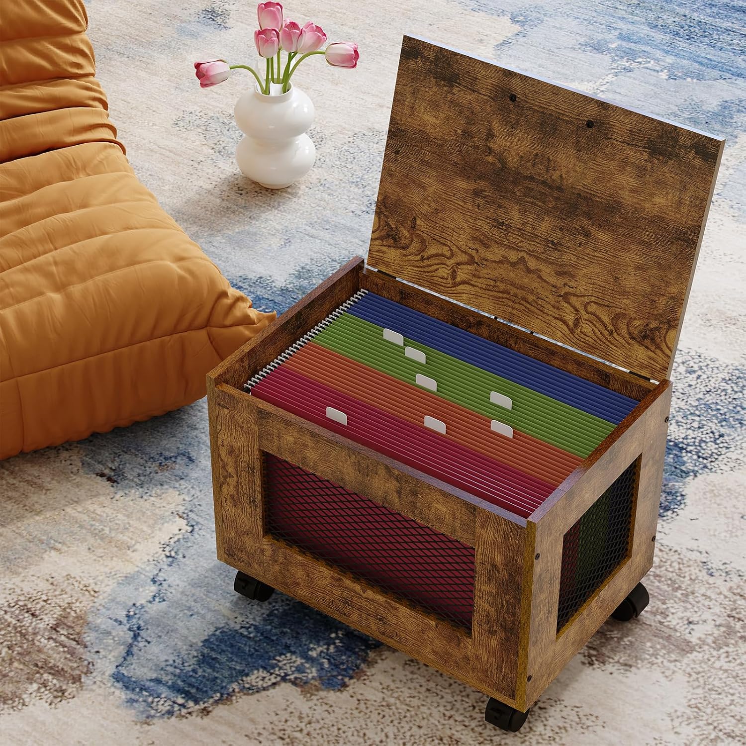 Rolling Under Desk Mobile File Storage Cart