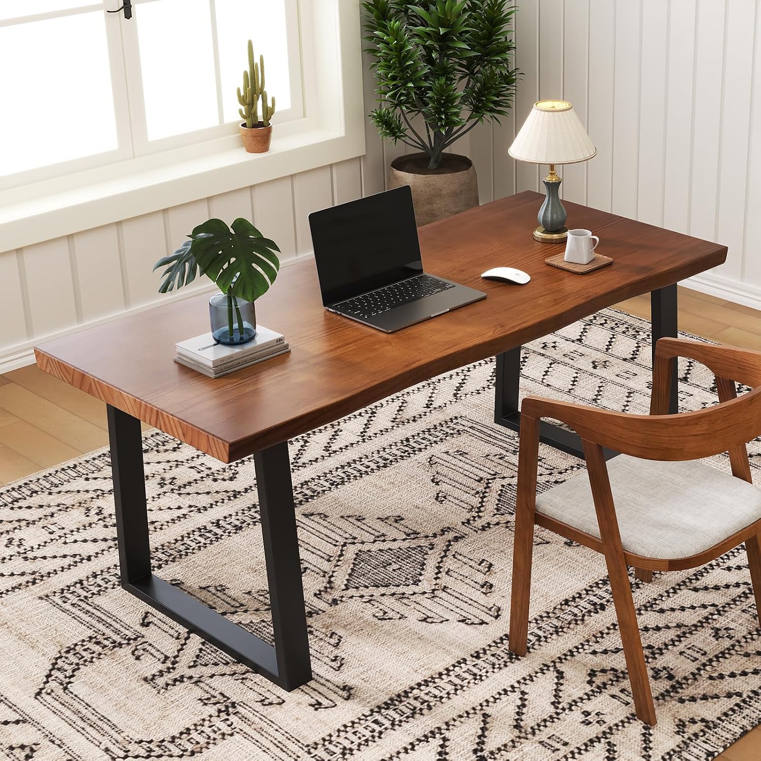 Rustic Live Edge Solid Wood Desk