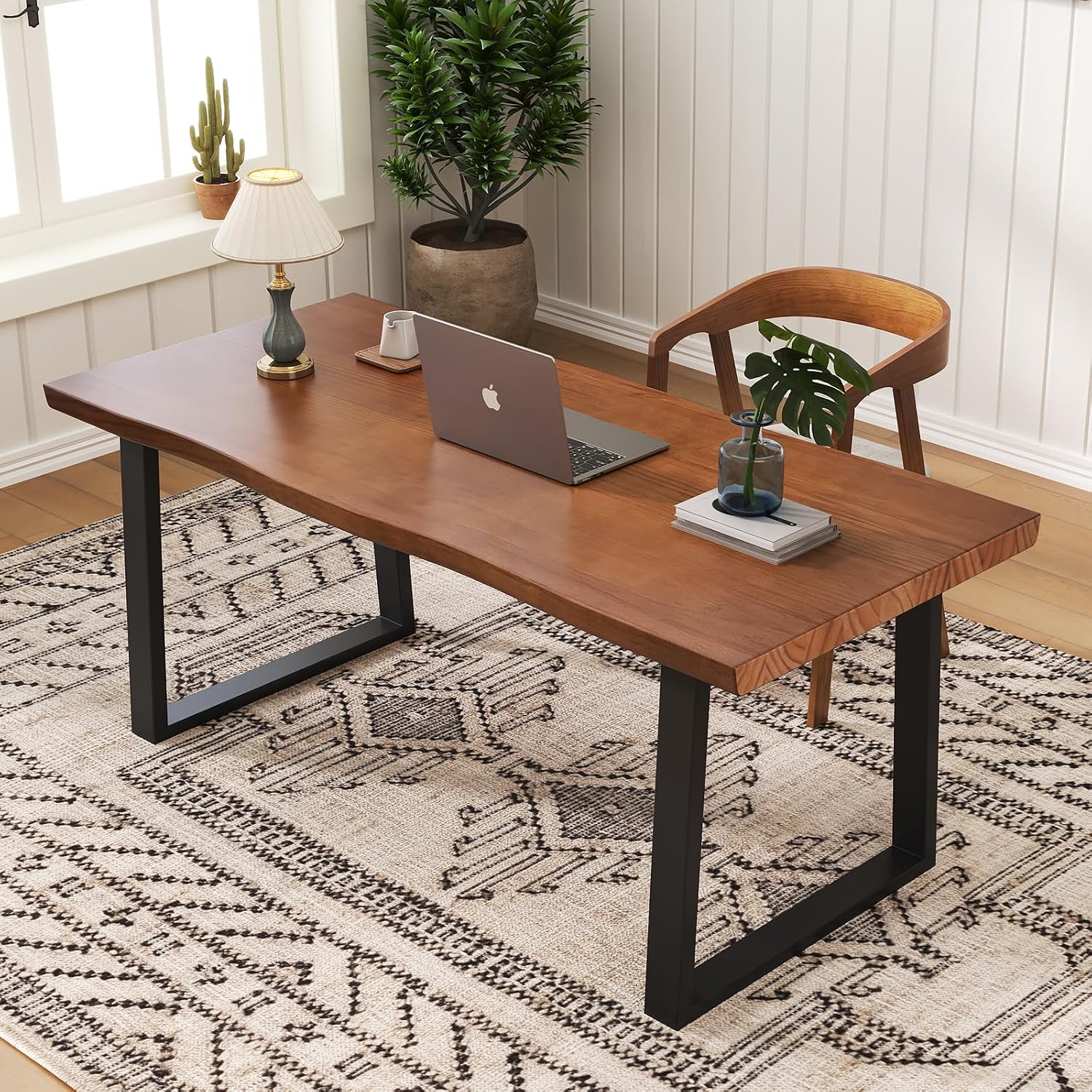 Rustic Live Edge Solid Wood Desk