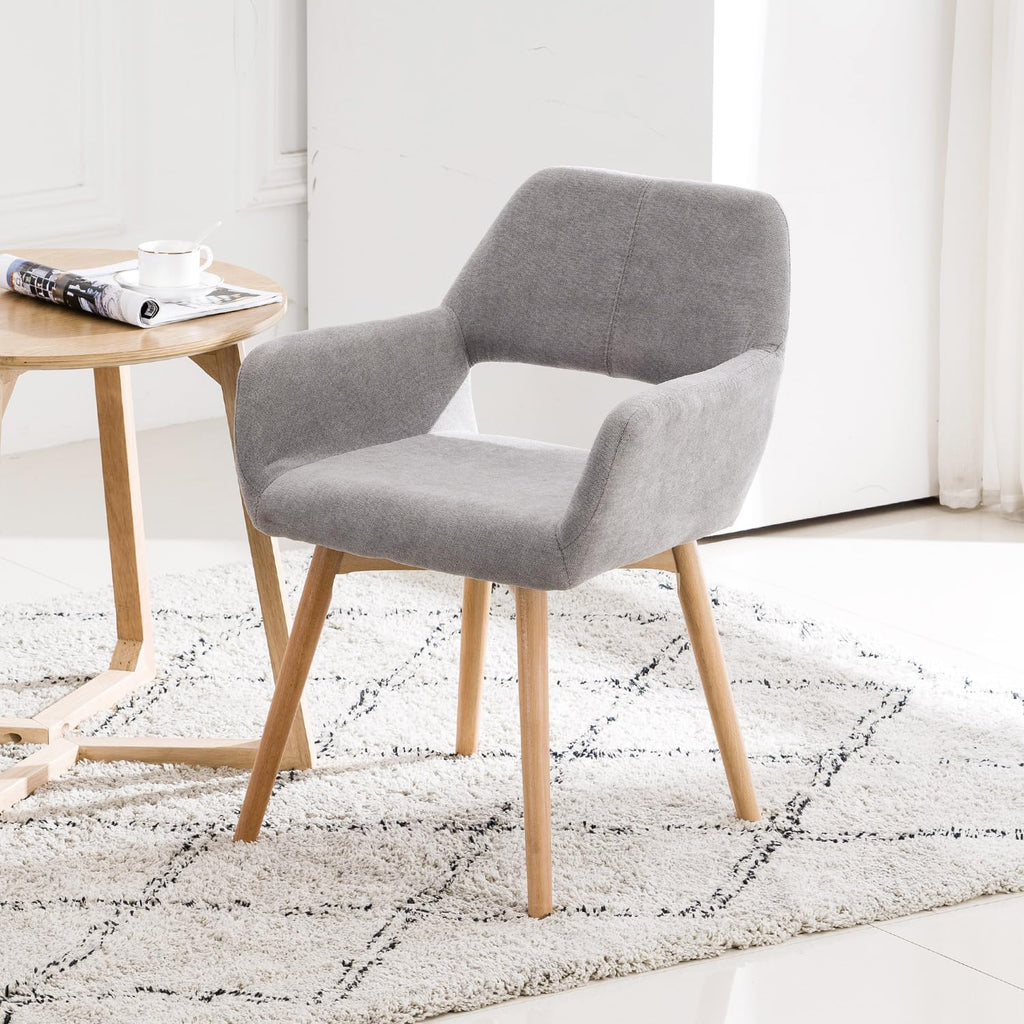 Gray Mid Century Armless Vanity Desk Chair