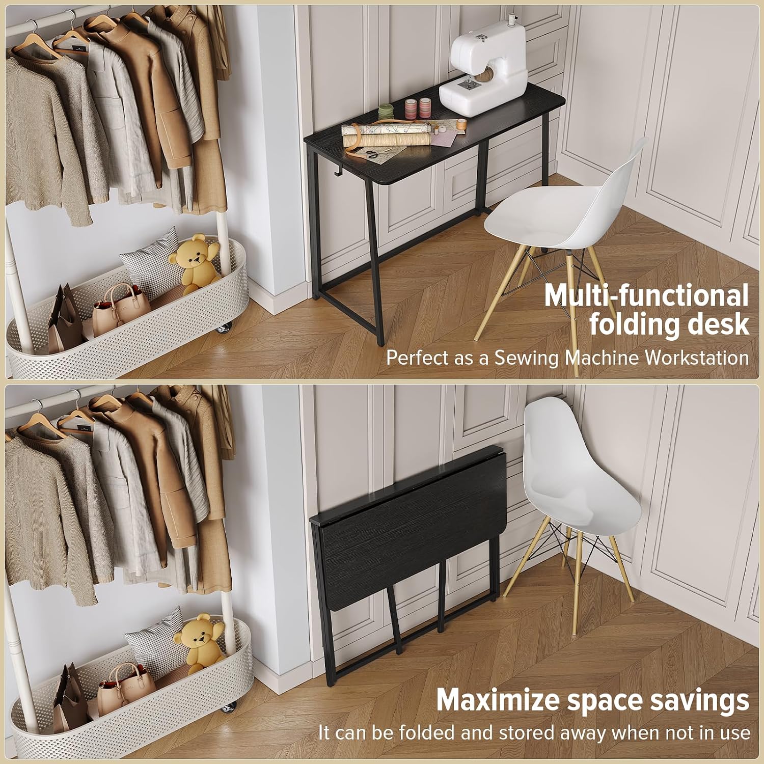 Black Foldable Space Saving Desk