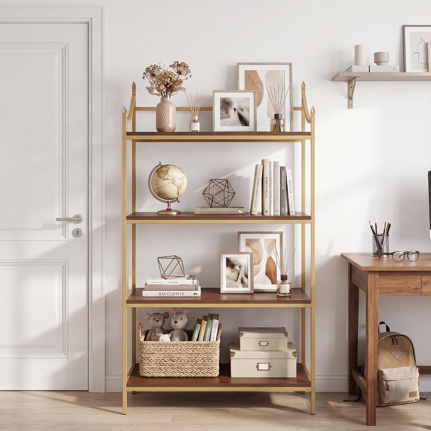Metal Frame 4-Tier Open Storage Shelf