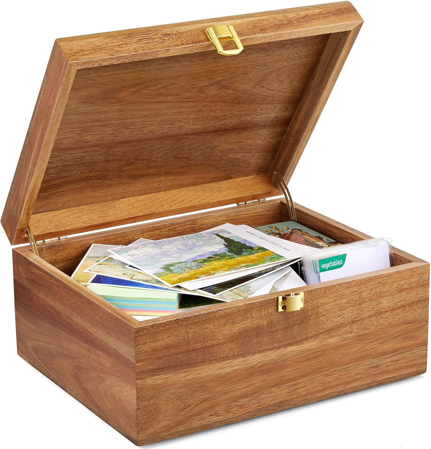 Large Acacia Wooden Memory Storage Keepsake Box