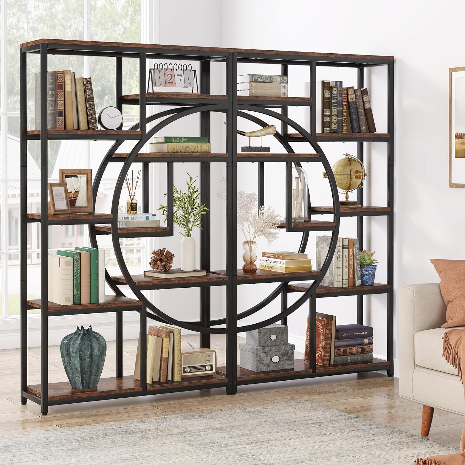 Industrial 5-Tier Open Display Bookshelf