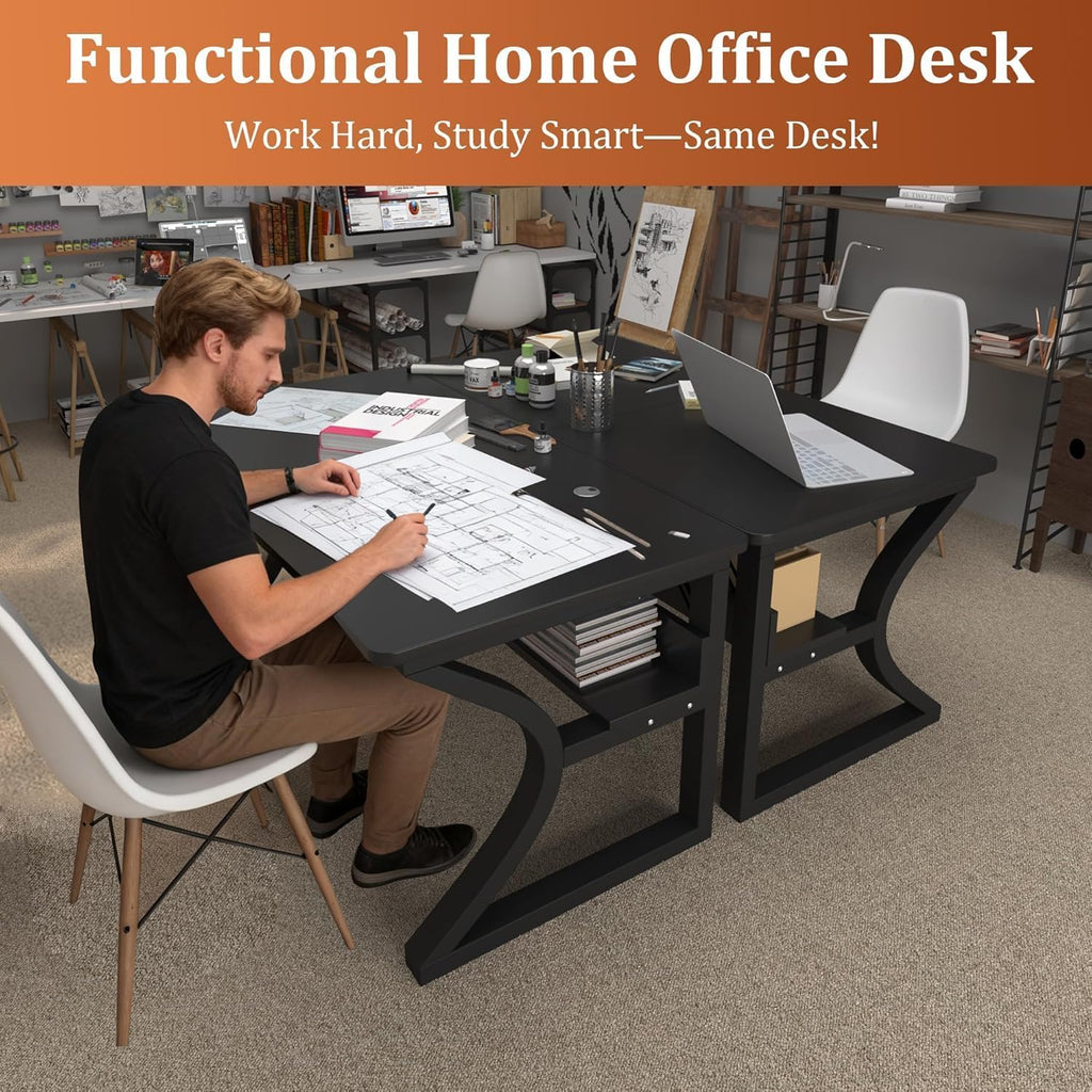 Black Metal Frame Computer Desk