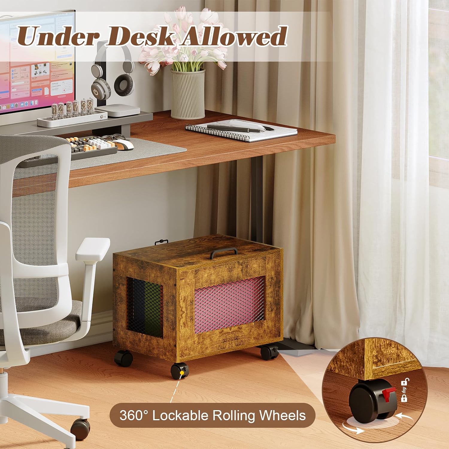 Rolling Under Desk Mobile File Storage Cart