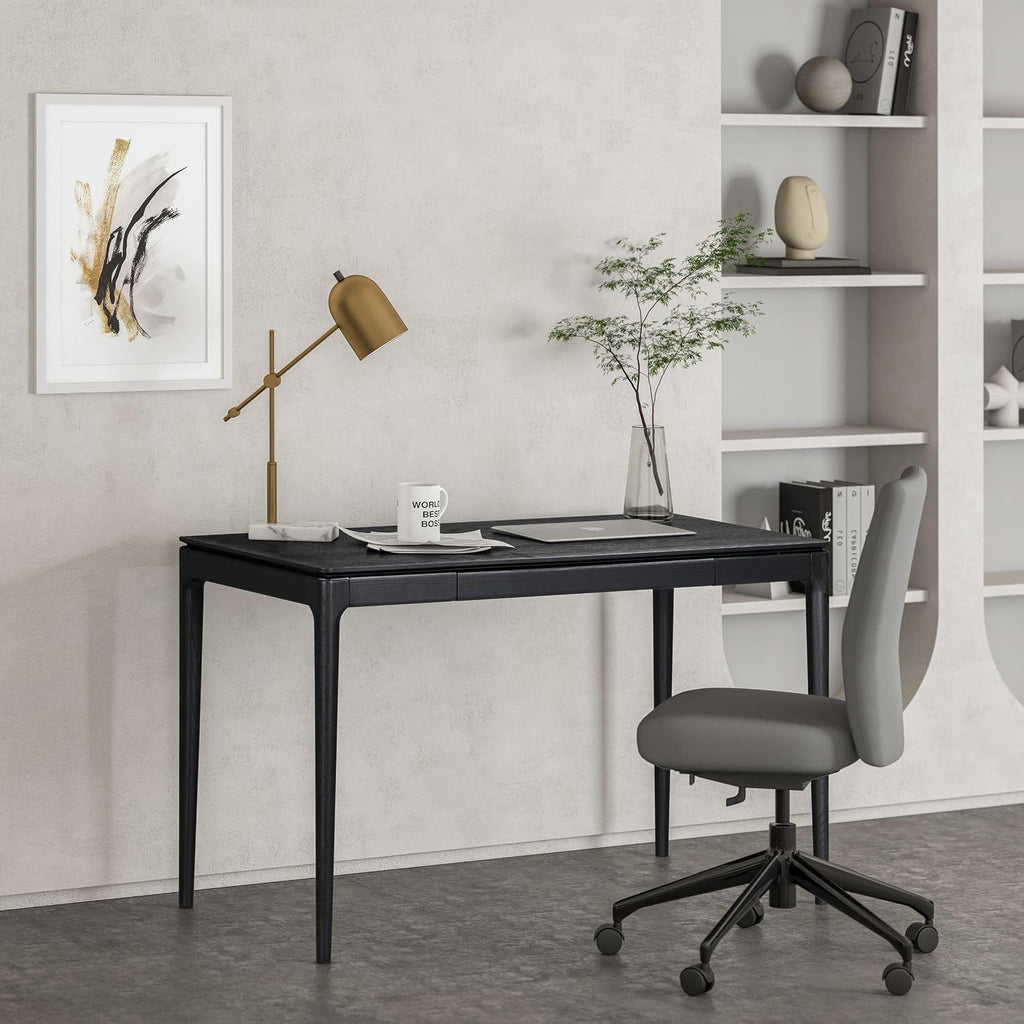 Burnt Black Wooden Desk with Drawer
